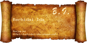 Berhidai Ida névjegykártya